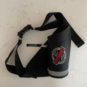 Running Room Poly Ripstop i0041 Hydration Fuel Belt w Mesh Padding Blk Grey Red